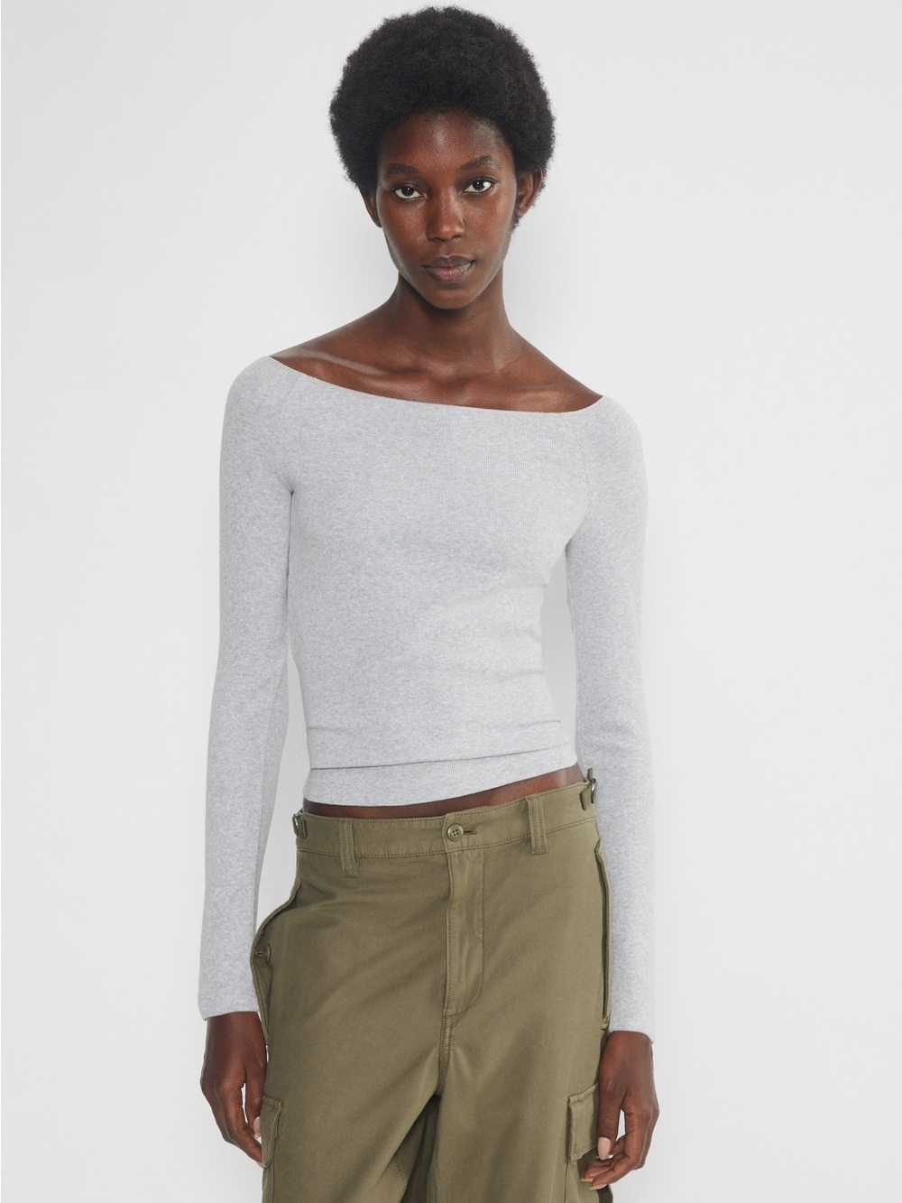 TNA HomeStretch Rib Off Shoulder Longsleeve